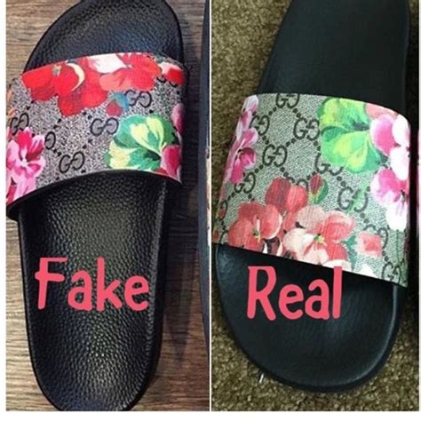 fake real looking gucci slides|how to authenticate Gucci shoes.